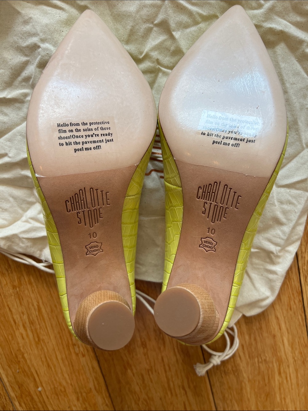 NWOT Charlotte Stone Baughn in Acid Yellow - Picture 4 of 5